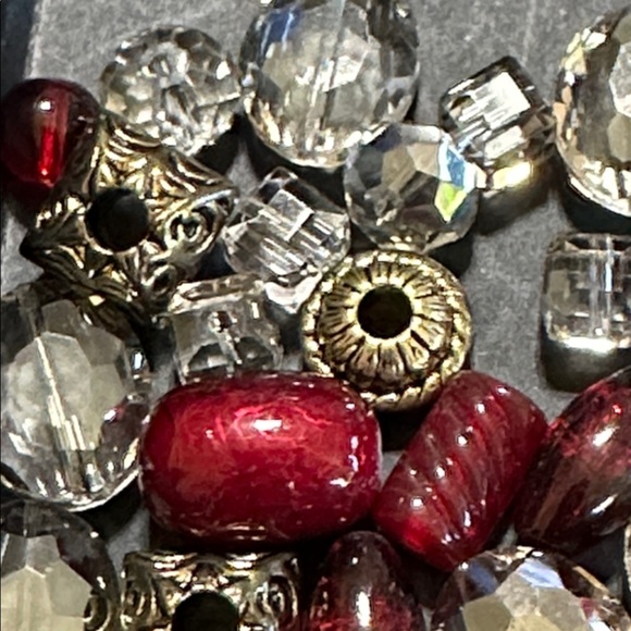 36.  Glass Mixed Loose Beads Toggle Clasp & Bronze Acrylic Beads - Picture 2 of 6